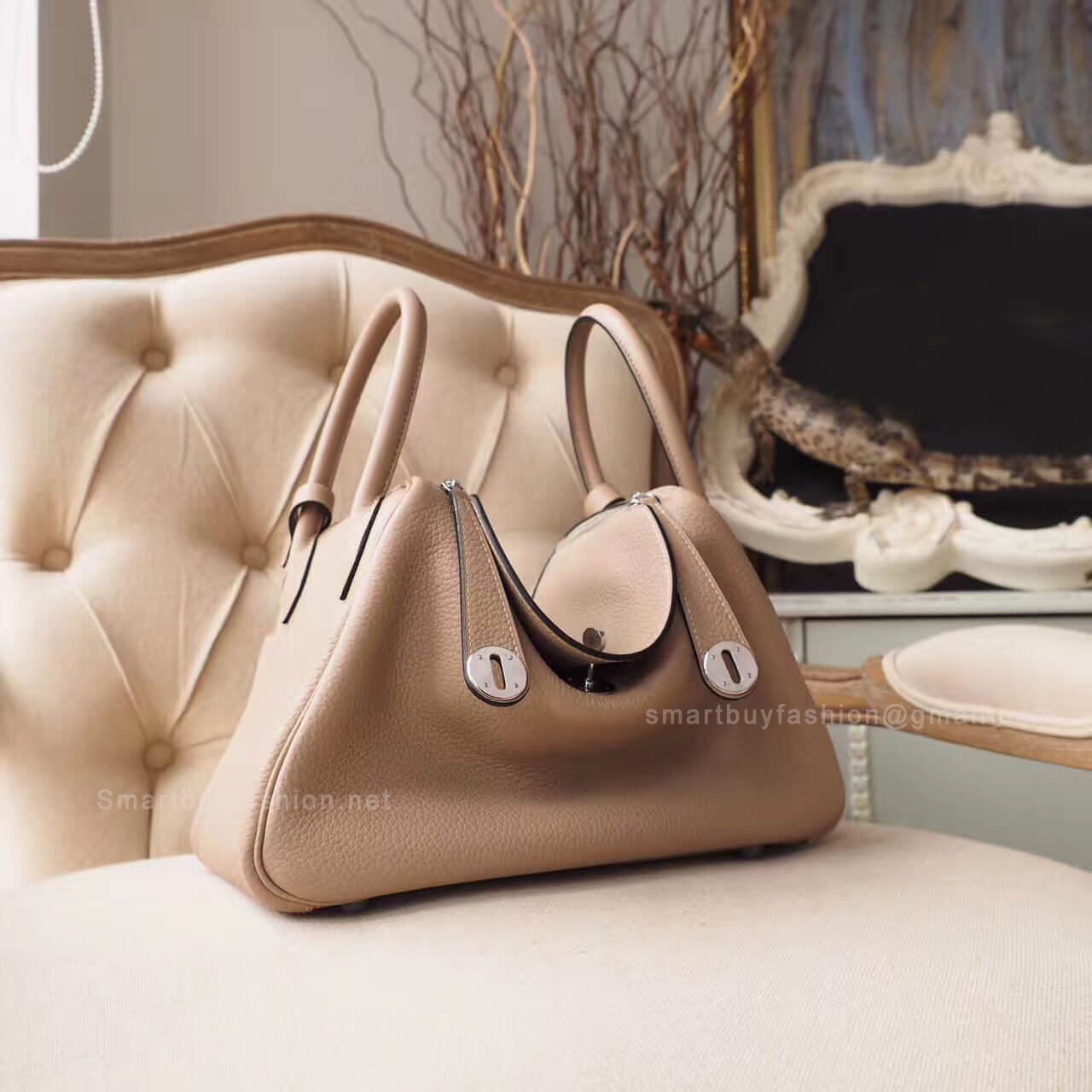 Hermes Lindy 30 Bag in s2 Trench Clemence PHW